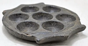 Antique Black Stone Idli Making Food Plate Original Old Hand Crafted - Picture 1 of 8
