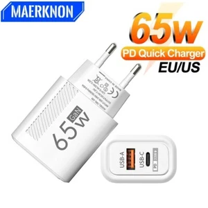 Chargeur USB 65W GaN QC3.0 Type C Chargeur Rapide Adaptateur pour iPhone Samsung - Photo 1 sur 7