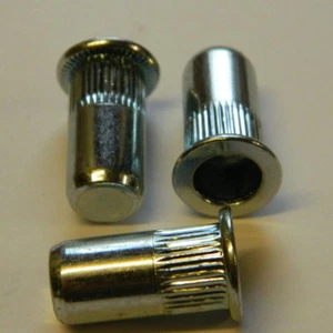 10 Stk. Blindnietmuttern M8 Stahl verz. Flachkopf gerändelt geschlossen 1-3mm - Bild 1 von 1