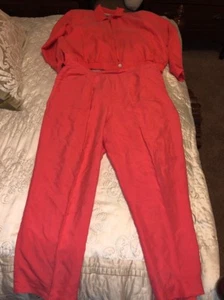 MELROSE SILK STUDIO Women’s Med  Coral Track Zip Jacket W/ Free Matching Pants L - Picture 1 of 11