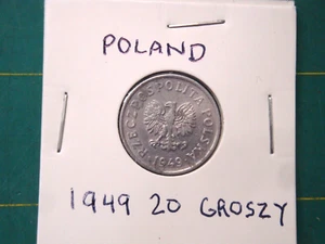 1949 POLAND 20 GROSZY COIN EXCELLENT CONDITION - Picture 1 of 4