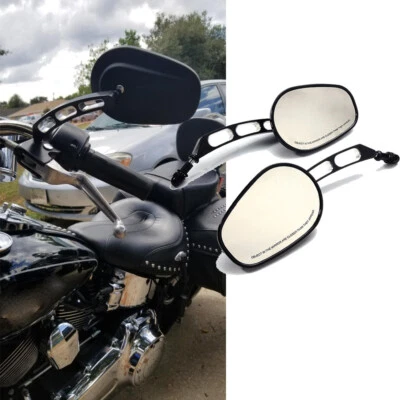 Espejos retrovisores negros para motocicleta Harley Davidson Heritage Softail Classic FLSTC Foto 1 de 4