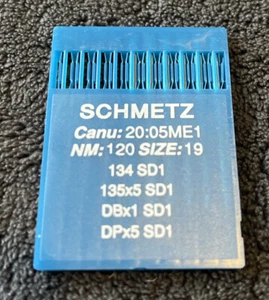 Schmetz Industrial Sewing Needles (Pack Of 10) 134 SD1 Canu:20:05ME1 120/19 - Picture 1 of 3