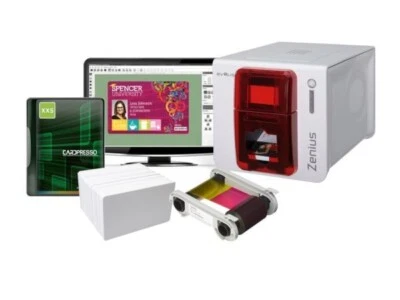 Evolis Zenius Simplex ID Card Printer Go Pack Bundle Inc Ribbon Cards & Software - Image 1 of 4