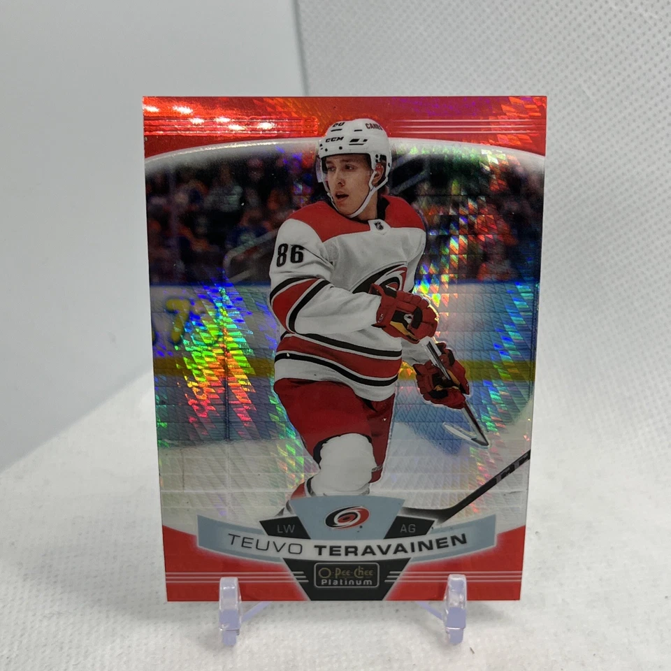 2019-20 O-PEE-CHEE PLATINUM TEUVO TERAVAINEN #27 #ed /199 RED PRISM - Image 1 of 4