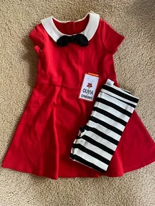 Neu mit Etikett Original Gymboree x Olivia Kleid Outfit Leggings Buch Mädchen 4T - Bild 1 von 7