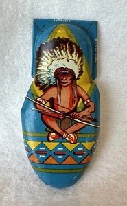 Vintage Kirchhof Tin Indian Clicker Noisemaker Newark NJ USA Native American - Picture 1 of 16