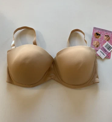 Carnival Women's Sz 40DD 7 Ways Convertible Underwire Strapless Bra 507 Nude - Image 1 of 4