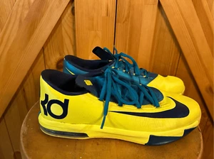 Nike KD 6 Seat Pleasant Youth Basketball Shoes Yellow/M Blue 599477-700 Size 7Y - Picture 1 of 8