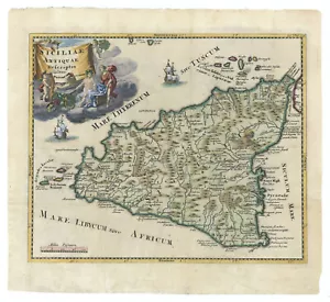 Antique Map "Siciliae Antiquae Descriptio" (Sicily) Philipp Clüver, 1697 - Picture 1 of 6