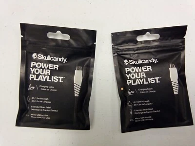 Skullcandy Micro USB to USB Charging Cable 4ft Phone Electronics 2 pack - Image 1 of 2