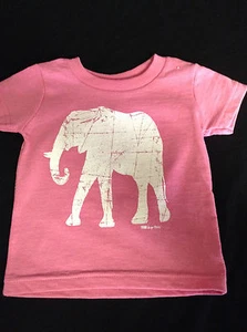 University of Alabama Pink Infant Tee with White Distressed Elephant - Picture 1 of 1