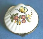Vintage Antique Design Butterfly Flora Clam Sea Shell Limoges France Trinket Box