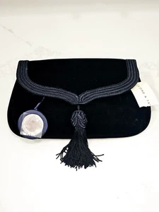 New with Tags Lord & Taylor Dark Purple Velvet Clutch Bag with Tassel – Vintage  - Picture 1 of 10