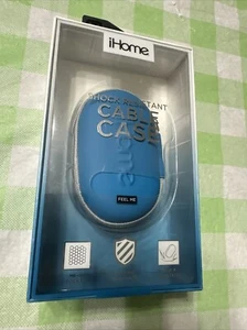 IHOME IHCO212L BLUE SHOCK RESISTANT CABLE ZIPPER POCKET HARD CASE - Picture 1 of 3