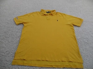 LSU Tigers Shirt Mens 2XL XXL Yellow Polo Ralph Lauren Purple Pony NCAA Football - Picture 1 of 13