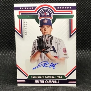 Justin Campbell 2022 Estados Unidos Estrellas y Rayas AUTO/399 RC #JC COLEGIATE  - Imagen 1 de 2