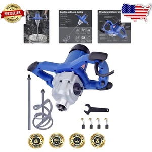 Powerful Electric 1800W Concrete Mixer with Ergonomic Handle & Speed Control - Picture 1 of 11