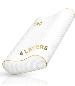 Memory Foam Pillows, Cervical Pillow, 4-Layer King, Contour Pillow, Side Slee... - Picture 1 of 2