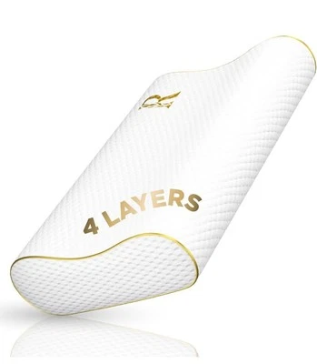 ROYAL THERAPY 4-Layer King contour pillow, side sleeper pillow, orthopedic Pillow Neck Support