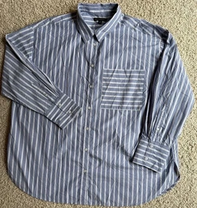 Women’s Banana Republic Blue Striped Blouse Size XXL - Picture 1 of 5