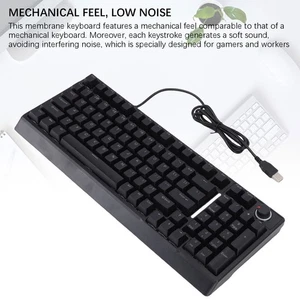 Wired Small Keyboard 98 Keys RGB Mechanical Feel Portable With Knob For Gamin TW - Zdjęcie 1 z 12