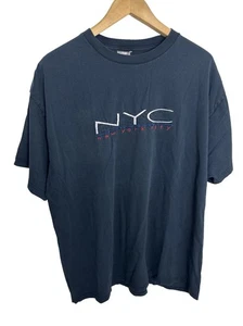 Vintage 90’s NYC New York City Men’s Black Embroidered T Shirt Size XL Made USA - Bild 1 von 5