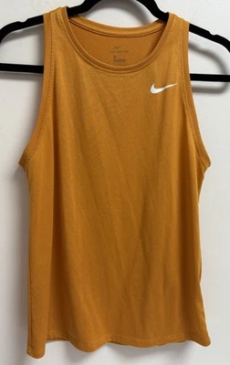 Nike Dri-FIT Майка женщин маленький S Swoosh оранжевый спортзал спортивная одежда - Изображение 1 из 4