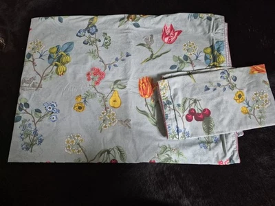 Pip Studio Bettwäsche 155x220 Cm Fruity Flowers Blau/grün Bunt *wie Neu* - Bild 1 von 4