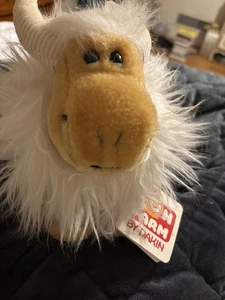 Peluche Dakin Fun Farm Mountain Goat Sheep Ram 1983 con etichette vintage Yakima Yak - Foto 1 di 6
