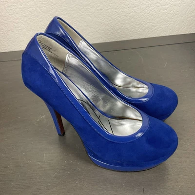 Baby Phat Women’s Chance Slip On Stiletto Platform Pumps Blue Fabric Heels 6.5 M - Image 1 of 4