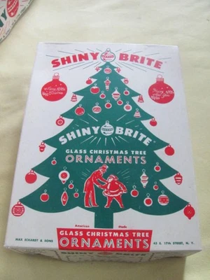 Vintage Uncle Sam box Max Eckardt Shiny Brite 12 glass ball ornaments - Image 1 of 4