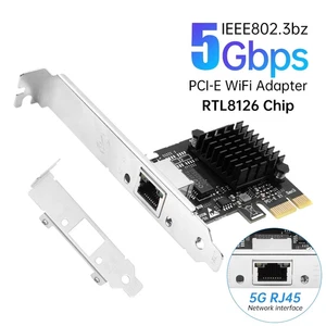 5Gbps PCIe Network Adapter RTL8126 Multi-Gigabit Ethernet Card PCI-E to RJ45 LAN - Picture 1 of 8