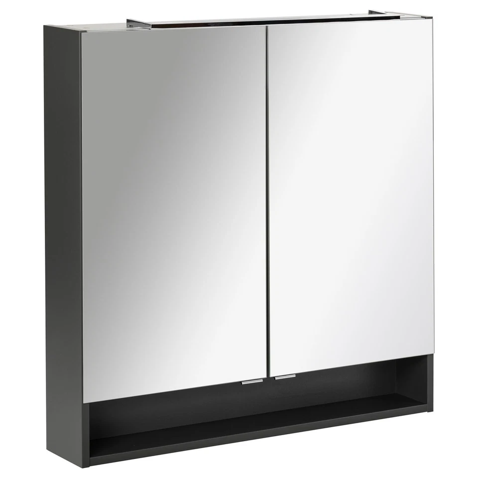 Fackelmann LUNA Spiegelschrank - Anthrazit, 80cm