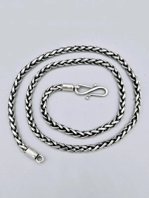 Taxco Mexico 925 Sterling Silver Viper’s Belly Woven Chain Necklace 24" 58g - Image 1 of 4