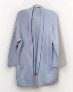 Suéter Talbots Mujer 3X Azul Frente Abierto Cárdigan Chal Cuello Más Bolsillos - Imagen 1 de 8
