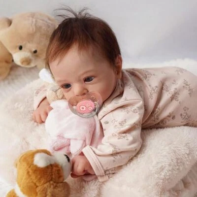 RXDOLL 19 inch Realistic Reborn Baby Doll Soft Cloth Body Lifelike Newborn Doll Gifts