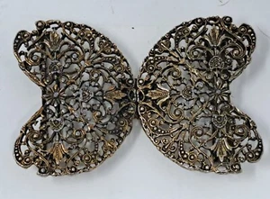Vintage Gürtelschnalle 2 Stück filigran Schmetterling - Bild 1 von 8
