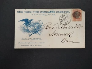 New York: Brooklyn 1869 (circa) #94 Assicurazioni Compagnia Pubblicitaria Copertina - Foto 1 di 2