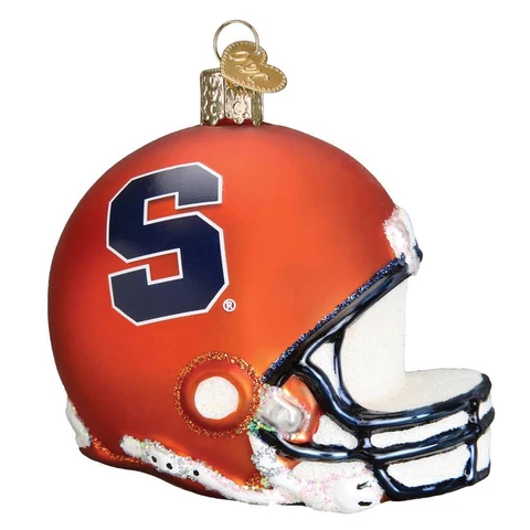 Syracuse Orange Glass Christmas Ornament - Football Helmet Cover