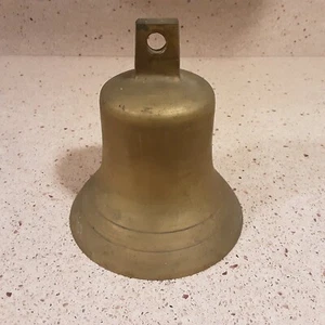 Campana vintage de latón macizo de 6,75" de alto y 5,75" de diámetro - Imagen 1 de 10