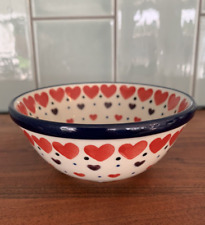 New Polish Pottery Small Hearts Bowl Boleslawiec (50% to Charity)