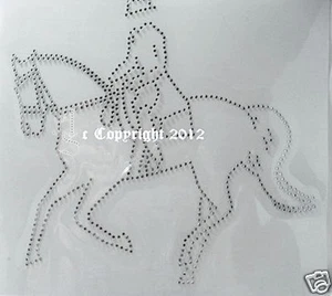 Hotfix Strass Bügelbild Glas Pferd Applikation Dressurreiten 110907 Karostonebox - Bild 1 von 1