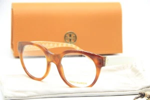NEW TORY BURCH TY 2085 1736 HAVANA WHITE AUTHENTIC EYEGLASSES W/CASE 52-20 - Picture 1 of 3