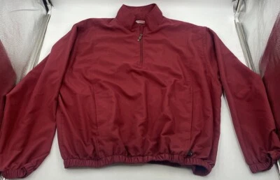 Grandslam Mens Pullover Windbreaker Red Zip Off Vest Solid Basic, Pre-Owned Used - Image 1 of 4