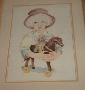 Needle Treasures Stitchery, "Jody & The Toy Horse", Jan Hagara Stitchery Kit - Picture 1 of 3