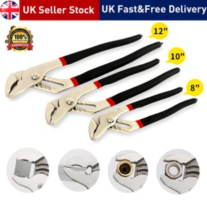 3x Soft Grip Waterpump Pliers Set Plumbers Wrench Pliers Quick-Release Plumbing - Picture 1 of 7