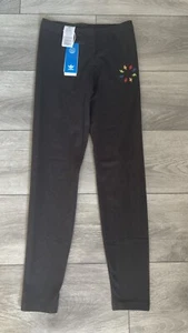 Adidas Girls Leggings Size Large 13-14 Black W/ Logos Cotton Comfy New W/ Tags! - Picture 1 of 8
