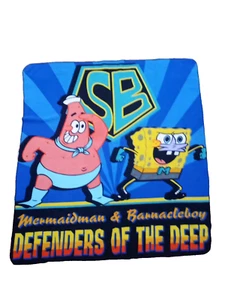 Bob Esponja Pantalones Cuadrados Defensores de la Profunda Manta de Vellón Lanzar Arte de Pared - Imagen 1 de 4