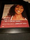 Whitney Houston Try It On My Own Rare Original Radio Promo Poster Ad Framed!